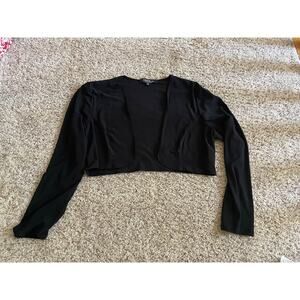 Onyx Nite womens medium black cropped sweater cardigan